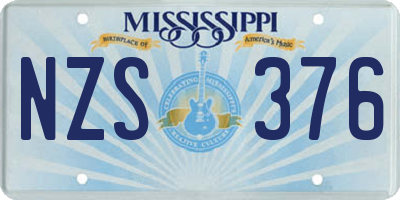MS license plate NZS376