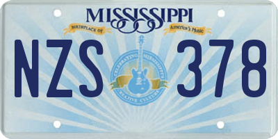 MS license plate NZS378