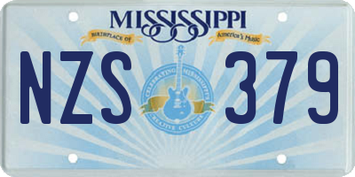 MS license plate NZS379