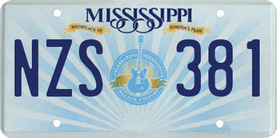 MS license plate NZS381