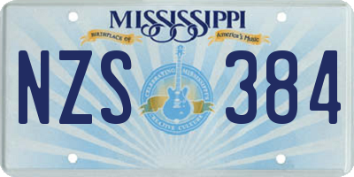 MS license plate NZS384