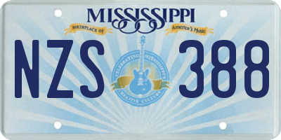 MS license plate NZS388