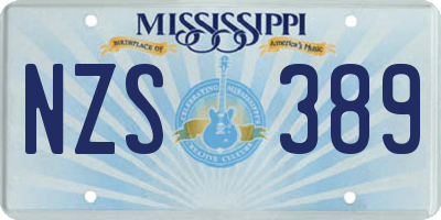 MS license plate NZS389