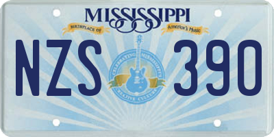 MS license plate NZS390