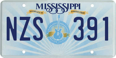 MS license plate NZS391