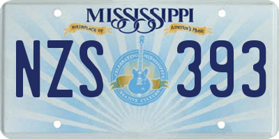 MS license plate NZS393