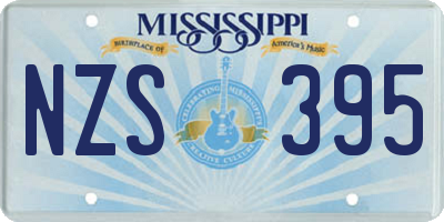 MS license plate NZS395