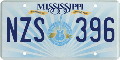 MS license plate NZS396
