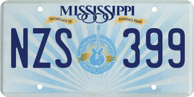 MS license plate NZS399