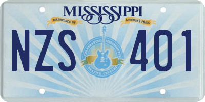 MS license plate NZS401