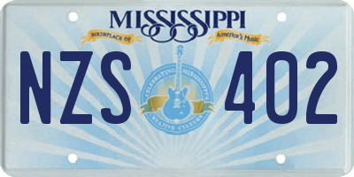 MS license plate NZS402