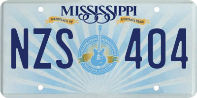 MS license plate NZS404