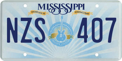 MS license plate NZS407