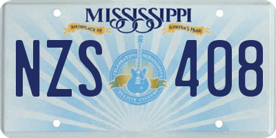 MS license plate NZS408
