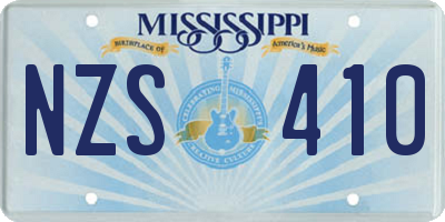 MS license plate NZS410