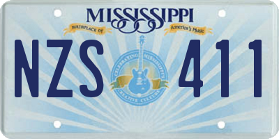 MS license plate NZS411