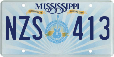 MS license plate NZS413