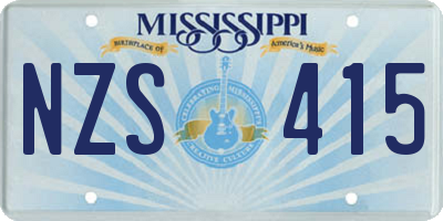 MS license plate NZS415