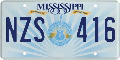 MS license plate NZS416