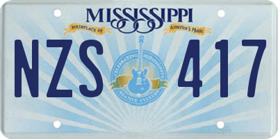 MS license plate NZS417