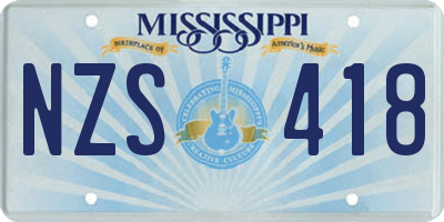 MS license plate NZS418