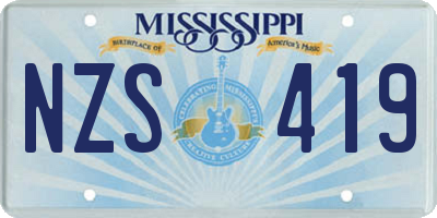 MS license plate NZS419