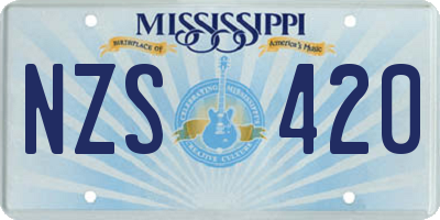 MS license plate NZS420