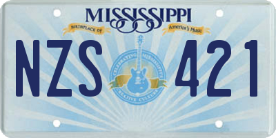 MS license plate NZS421