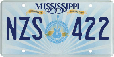 MS license plate NZS422