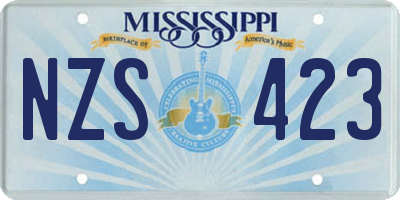 MS license plate NZS423
