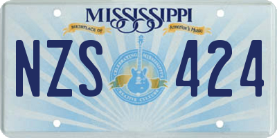 MS license plate NZS424