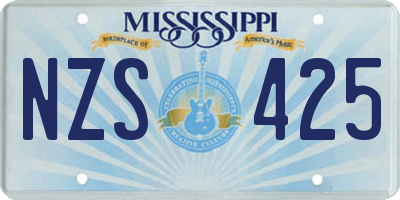 MS license plate NZS425