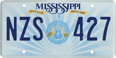 MS license plate NZS427