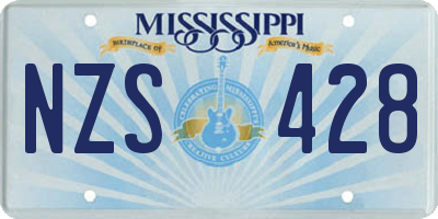 MS license plate NZS428
