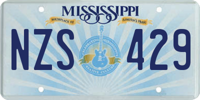 MS license plate NZS429
