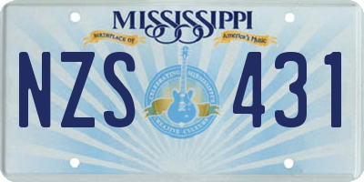 MS license plate NZS431