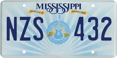 MS license plate NZS432