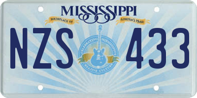 MS license plate NZS433