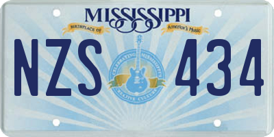 MS license plate NZS434