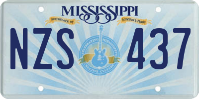 MS license plate NZS437