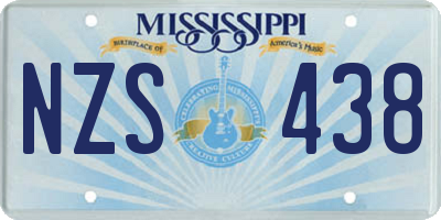 MS license plate NZS438