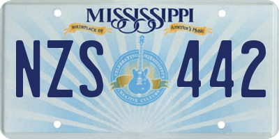 MS license plate NZS442