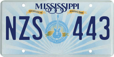 MS license plate NZS443
