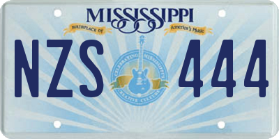 MS license plate NZS444
