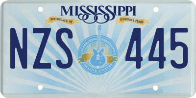 MS license plate NZS445