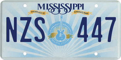 MS license plate NZS447