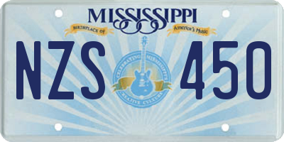 MS license plate NZS450
