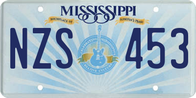 MS license plate NZS453