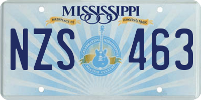 MS license plate NZS463