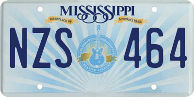 MS license plate NZS464